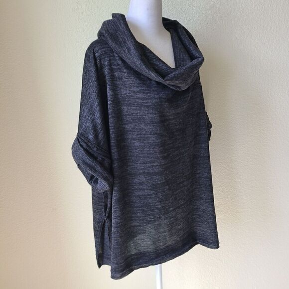 Altard State Cowl Neck Oversized Top Small Boxy Black Boho Raw Seams NEW - Picture 2 of 9